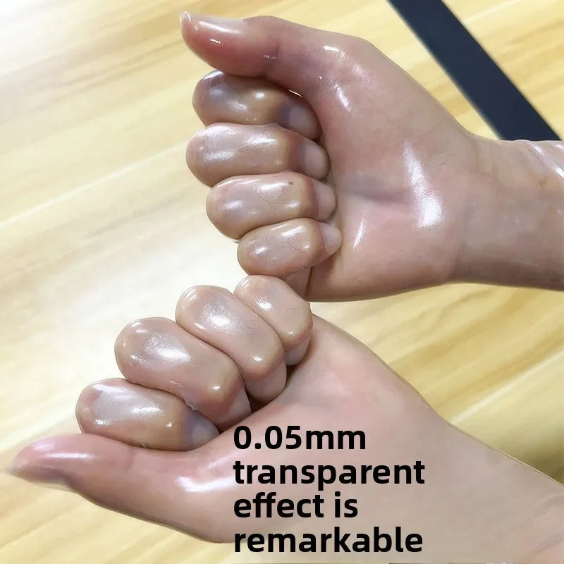 Latex Gloves Ultra Thin Transparent Glossy Shiny Waterproof Stretchy Smooth Intimate Use Couples Lifestyle Daily Hand Supplies