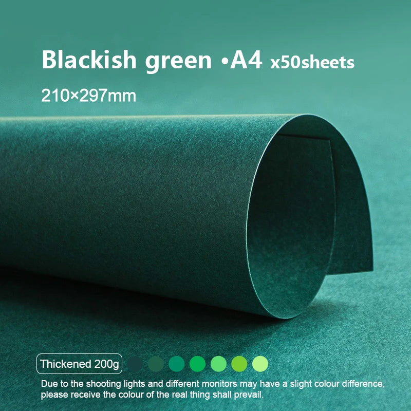 A4 Colored Cardstock 50sheets Thickened Hard Paper 200 gsm Card Stock Colorful Drawing Paper for DIY Art Card Making Scrapbook