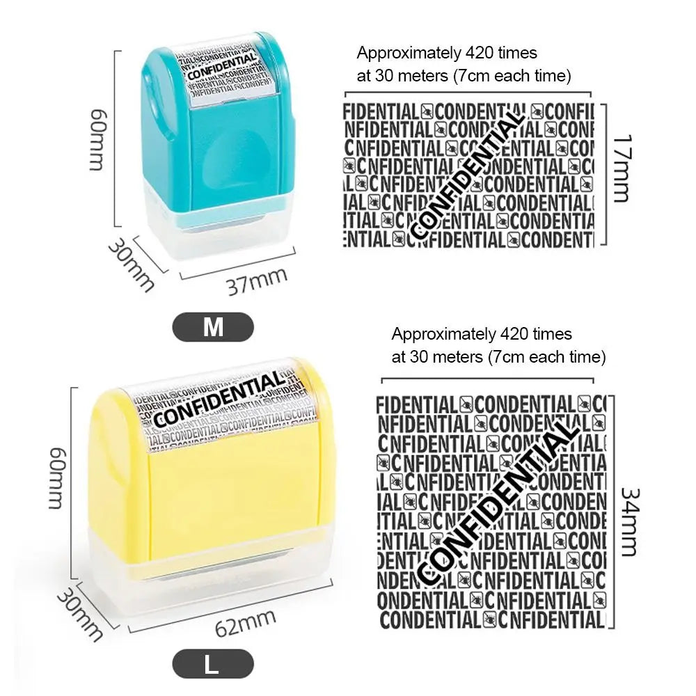 Durable Roller Identity Protection Stamps Safety Portable Confidential Stamp Privacy Protection ID Security Stamp