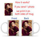 Personalized Your Photo Mug, Custom NAME Logo TEXT Cup, Customize Coffee Mugs, Tea Cups, Mothers Day, Wedding Surprised Gift