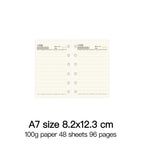 High Quality Ring Binder Notebook A5 Personal A6 A7 A8 Size Insert Refills Loose Leaf Spiral Diary Planner Inner Core 100g Paper