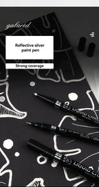 1-6pcs Chrome Pen Marker Mirror Waterproof DIY Reflective Paint Repair for Rock Ceramic Glass Metallic Gold/Silver 0.8/1/2mm Nib