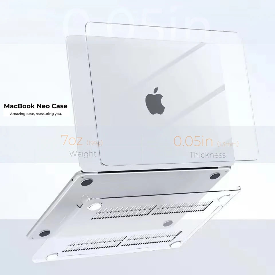 Laptop Protector Case For MacBook Neo 13 inch 2026 With Keyboard Cover Plastic Hard Shell Case For MacBook Neo A3404 Accessories