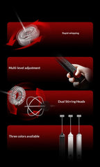 MHW-3BOMBER Electric Milk Frother Handheld Coffee Stirrer Household Egg Beater Milk Foam Maker Multi-Function Milk Frother