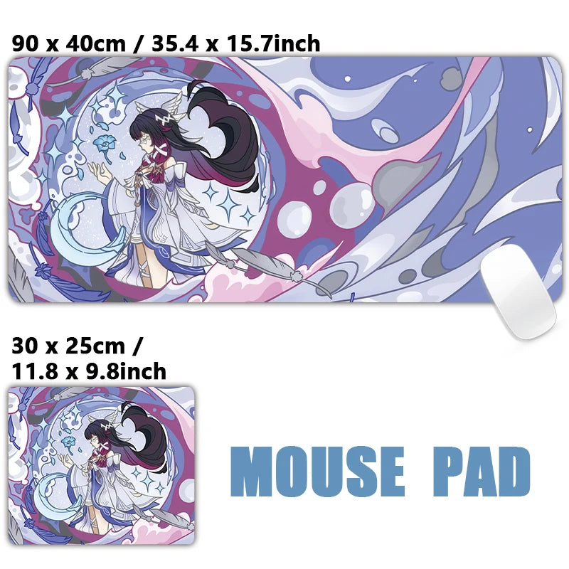 Anime Game Furina Neuvillette Mavuika Wanderer Raiden Columbina XXL Large Genshin Impact Mouse Pad Keyboard Desk Mat Mousepad