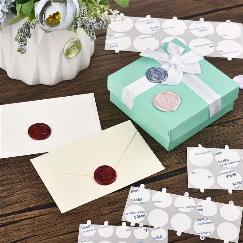 100/10PCS Seal Wax Stamp Stickers Self Adhesive Double Sided Round Circle Discs For Wax Sealing Stamp Candle Wick Making
