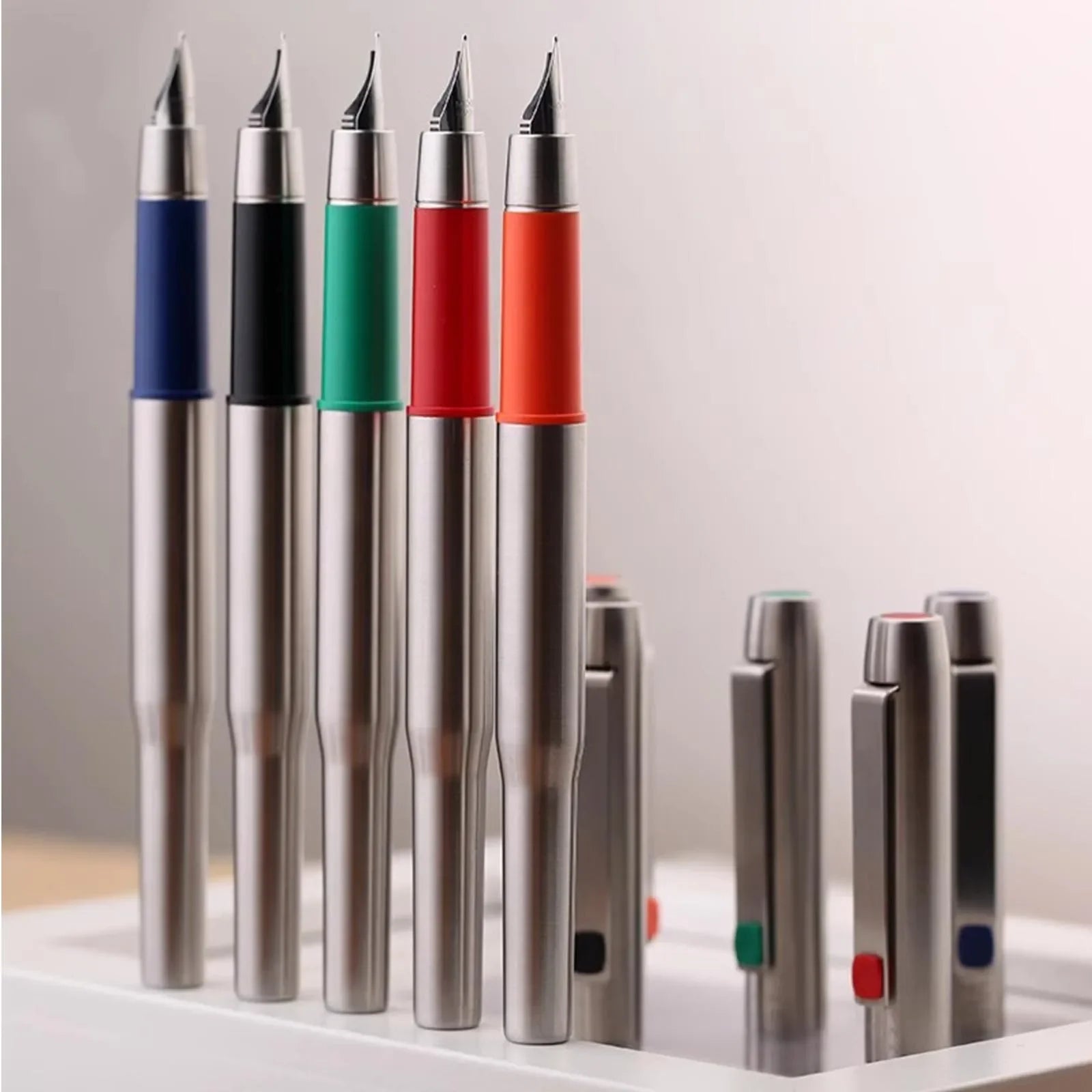 New Moonman B25 Fountain Pen Stainless Steel Imported F nib Ink Absorber Dual purpose Design high-end Office Stationery Supplies