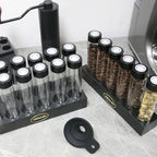 Coffee Beans Storage Container Glass Tube Bottle With Breathable Lid Wooden Display Rack Barista Accessories Coffeware Sets Gift