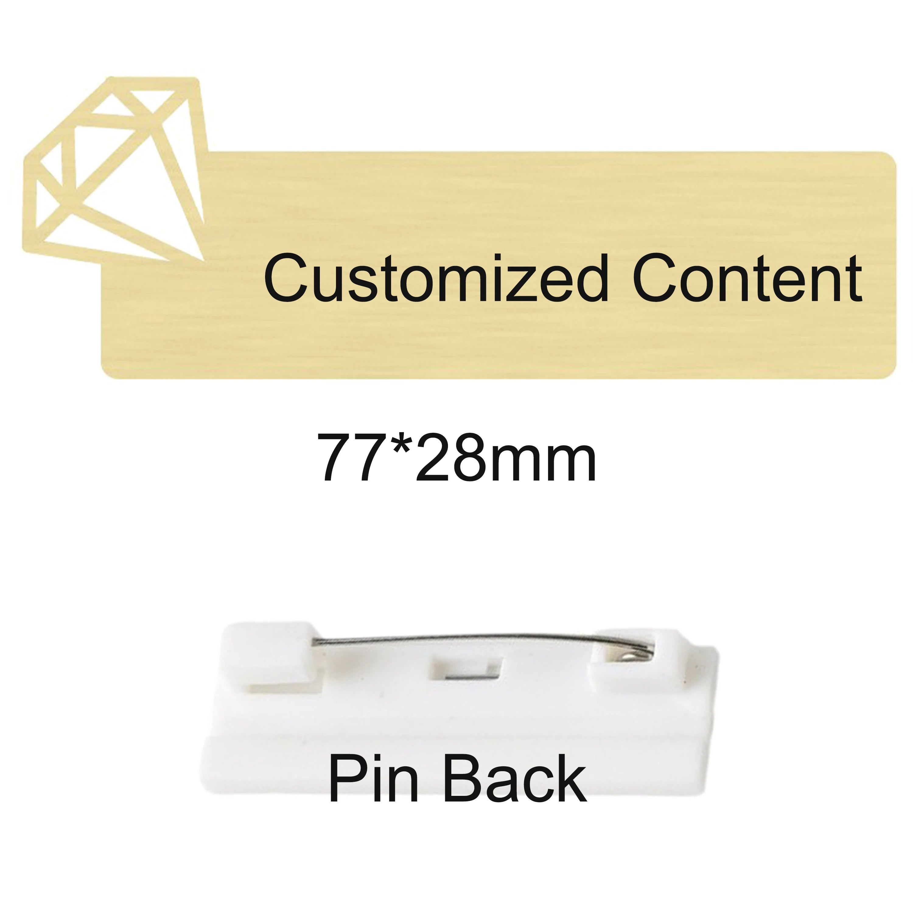 Customized Brooch Pin Personalize Engrave Your Text Logo Business ID Plate Copper Letterbox Mailbox Tag Name Badges