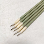 5Pcs Green Xiaokai Calligraphy Brush Pen Soft Mix Hair Chinese Painting Brush Weasel Hair Regular Script Writing Brush Wholesale