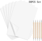 White A4 Size Copy Carbon Paper Reusable Tracing Transfer Paper for Office School Home Canvas Wood Glass Metal Ceramic