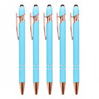 5-10Pieces Ballpoint Pen with Stylus Tip, Metal, 2 in 1 Stylus Ballpoint Pen 1.0 mm Black Ink  for Smartphone, Tablet