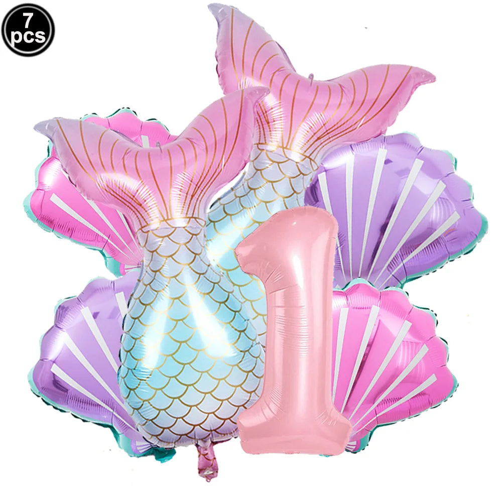 Mermaid Party Supplies Mermaid Scales Pattern Paper Plate Cup Napkin Popcorn Box Food Bowl Girl Birthday Party Baby Shower Decor