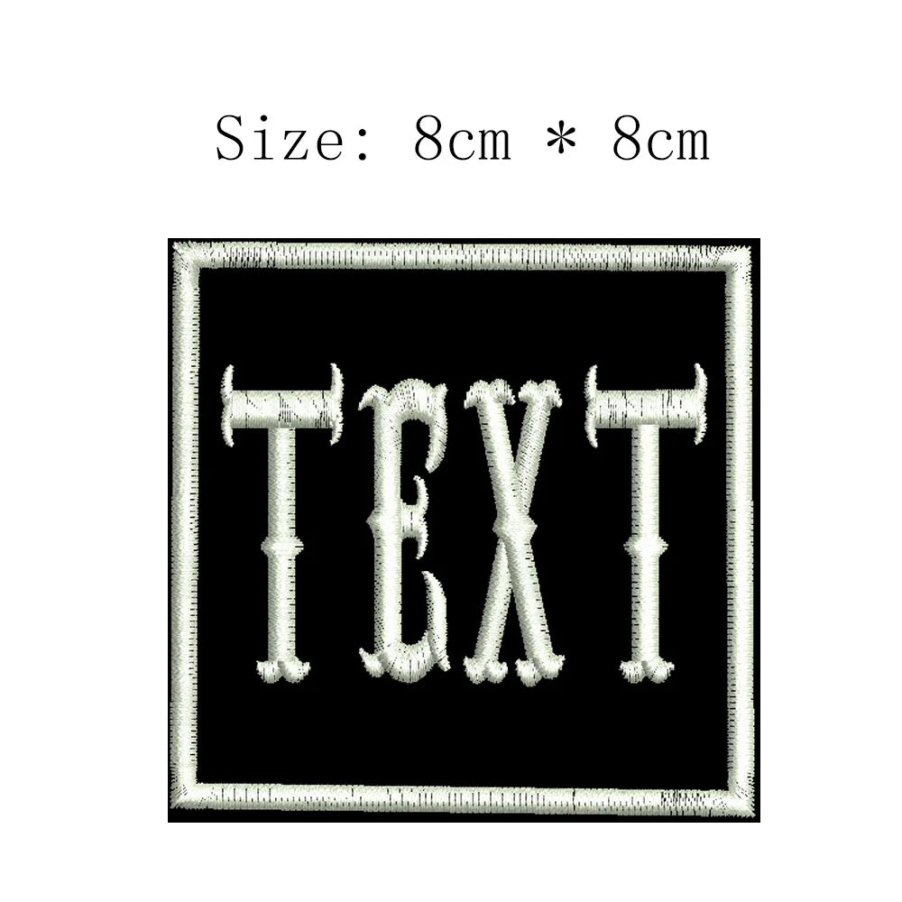 1pc 8cm Wide Customized Name Small Frame Tag Embroidery Patch Iron On Sew On Clothing For Left Chest Individual Badge