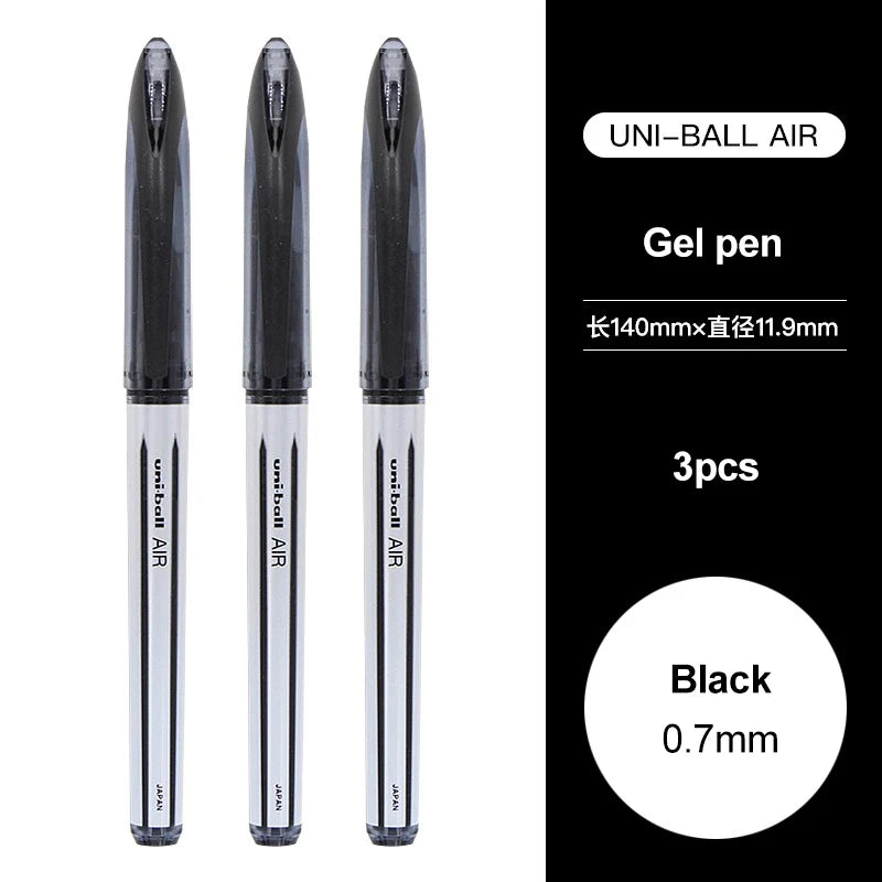 3/6pcs Japan Uniball Gel Pen AIR Straight Liquid Signature Pen UBA-188 Black Technology 0.5/0.7mm Free Writing School Supplies
