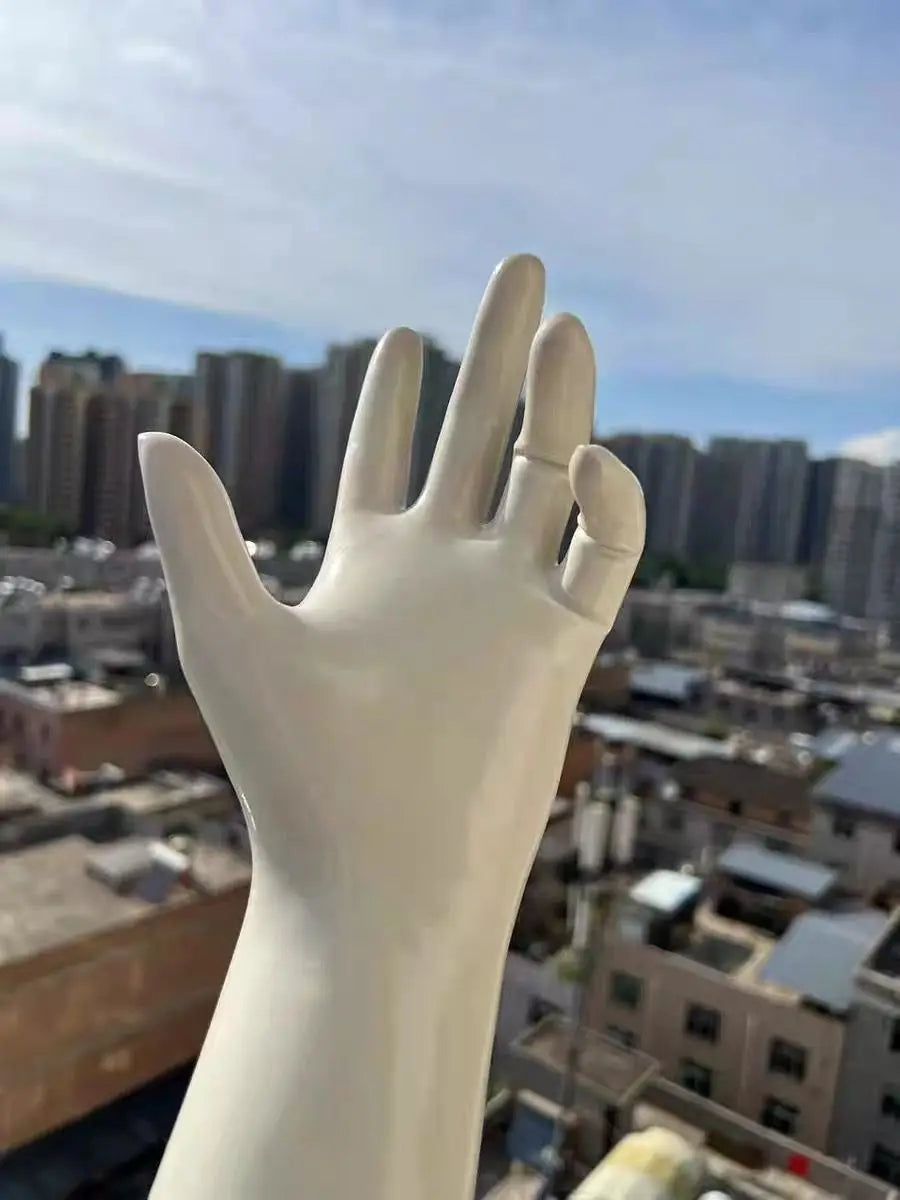 Black White Latex Gloves Integrated Molding Long Short Gloves Cosplay Close-fitting Male or Female Gloves Private Party DJ Props