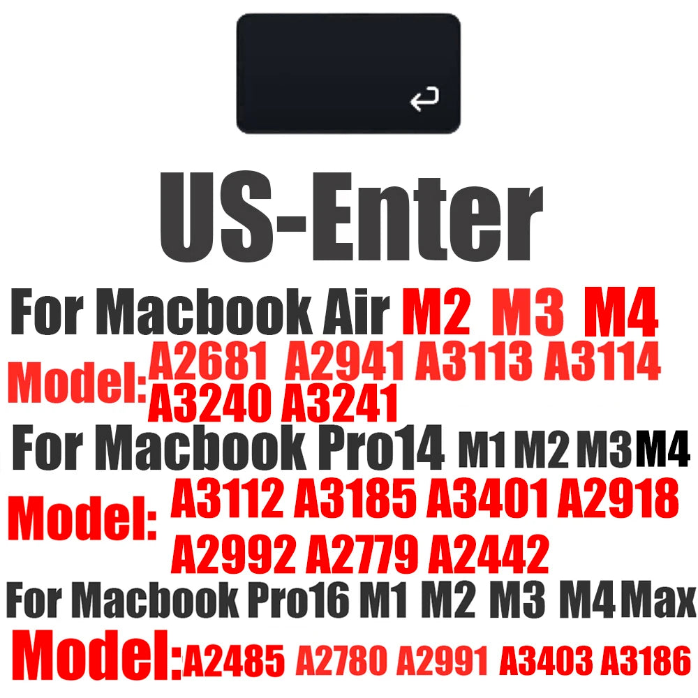 Keyboard Cover for Macbook Air 13 15 Pro 14 16 Touch Bar ID Silicone Protector Skin EU A3113 A3112 A3240 A2337 A3401 M1 M2 M3 M4