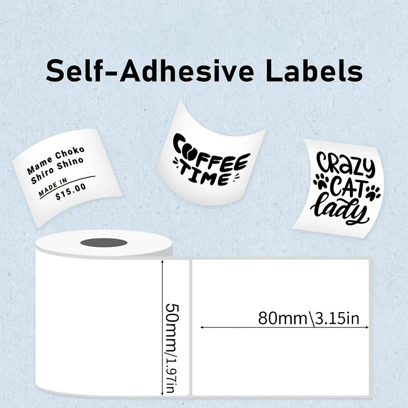 M110 M100 M220 Refill 10 Rolls 50x80mm Thermal Stickers 100Pcs/Roll Multipurpose Shipping Office School Commercial Labels