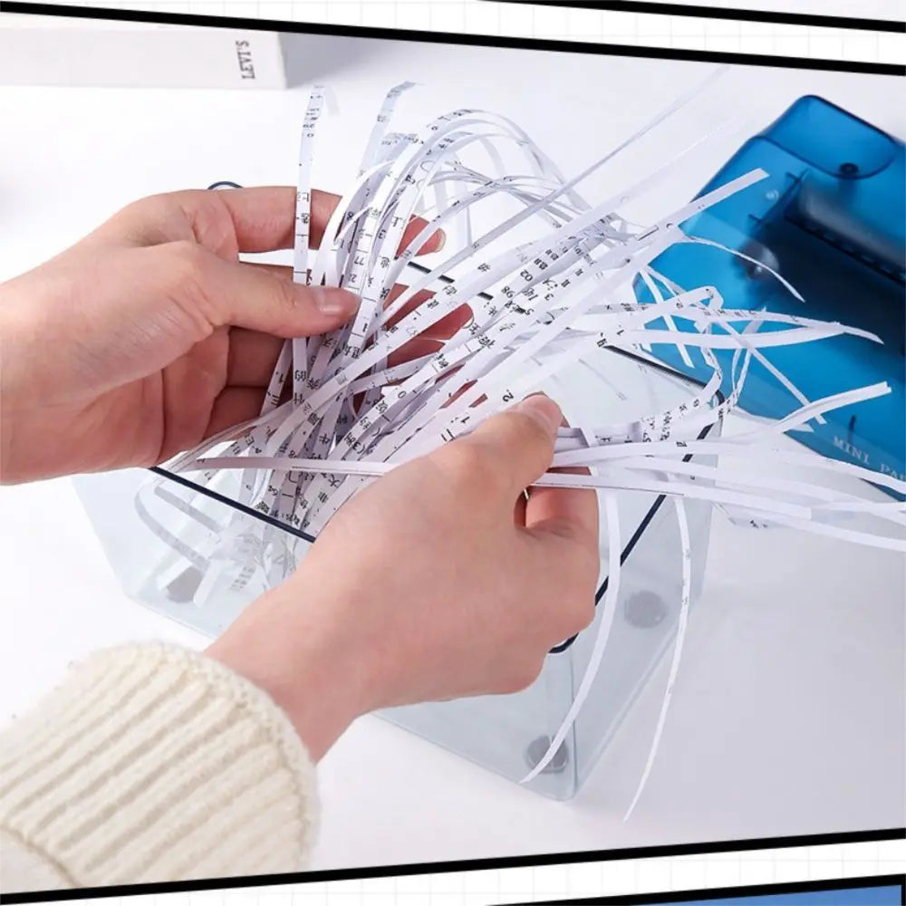 ABS Hand Shredder Hand Crank Transparent Paper Cutting Tool Mini Eco-Friendly Documents Paper Cutting Tool Christmas Gift