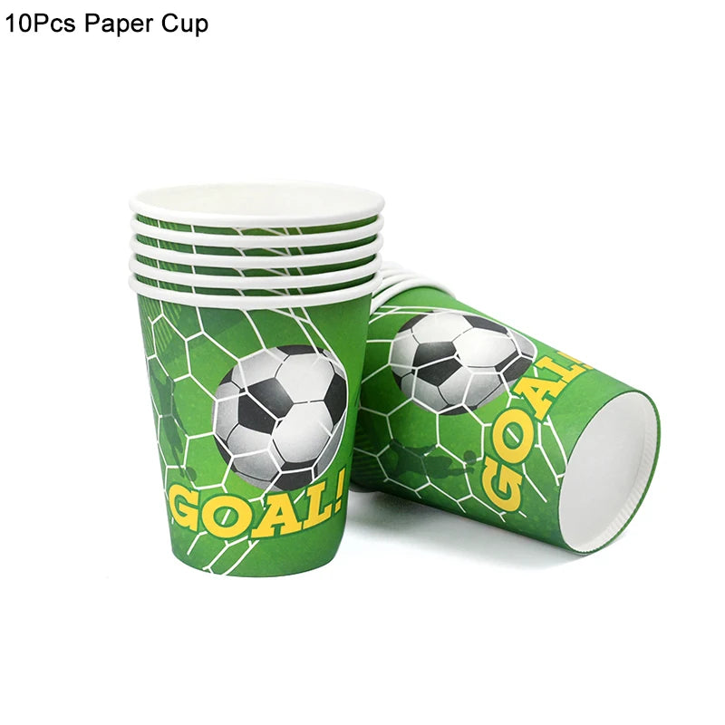 Soccer Party Disposable Tableware Paper Plates Cups Napkins Tablecloth Kids Boys Football Birthday Party Decoration Supplies