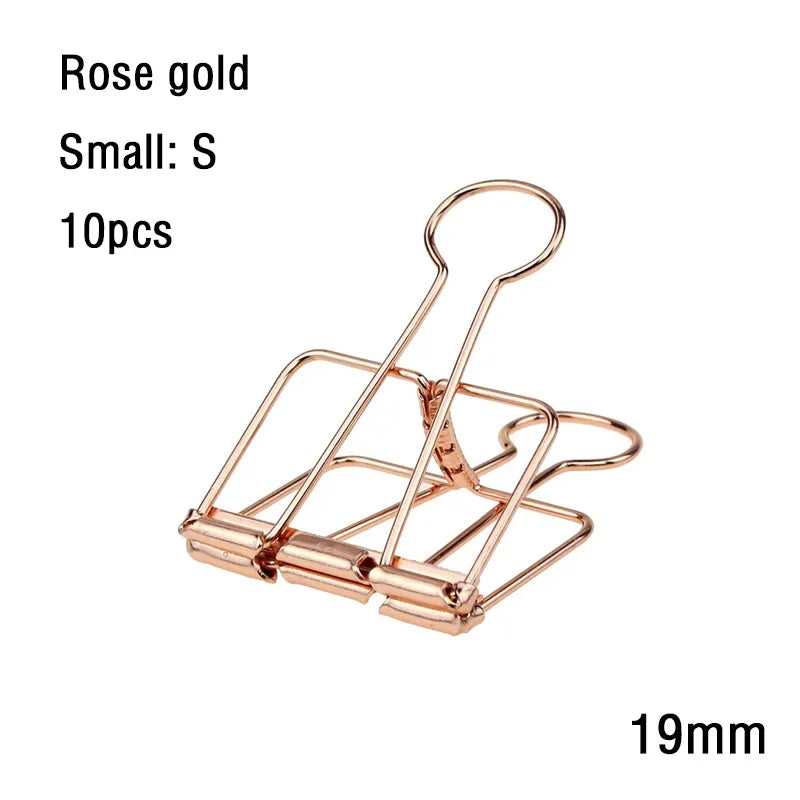 10Pcs Mini Paper Clip Black Sliver Binder Clips Page Holder Office Study Binder Clips Photo Clamp Office School Desk Organizer