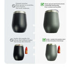 360ml Stainless Steel Eggshell Wine Tumbler Double Wall Vacuum Insulated Cup for Coffee Tea Office Home Travel