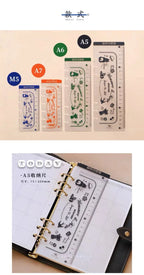 Binder Storage ruler vintage loose-leaf Notebook inner page index divider bookmark DIY accessory flexible ruler