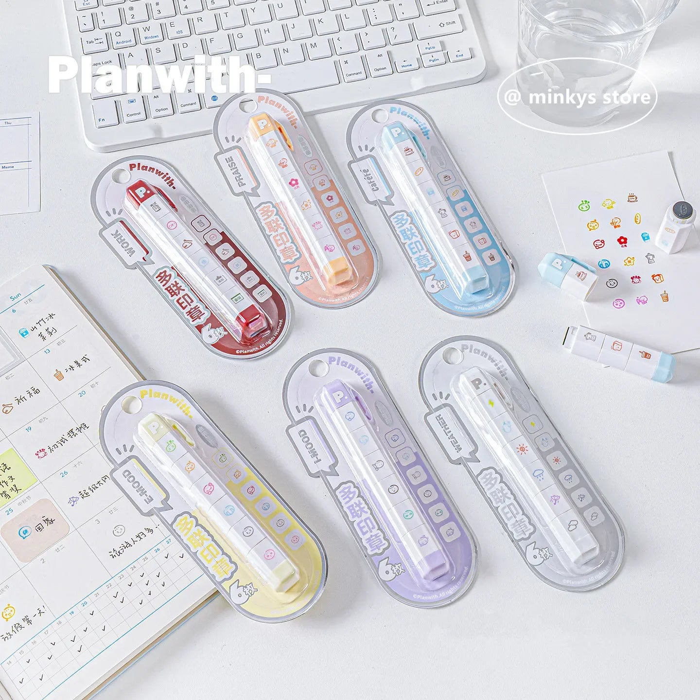 Cute Multi-link Mood Stamp Set – Kawaii INS Style Journal Diary Stamps, Scrapbooking Supplies for Planners Crafting, Creative Marking Tools for Teens Girls