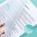 10 Pcs L-shaped Folder Plastic PP Transparent Single-Page Folder A4 Two-Page Set Office Document Storage and Organization