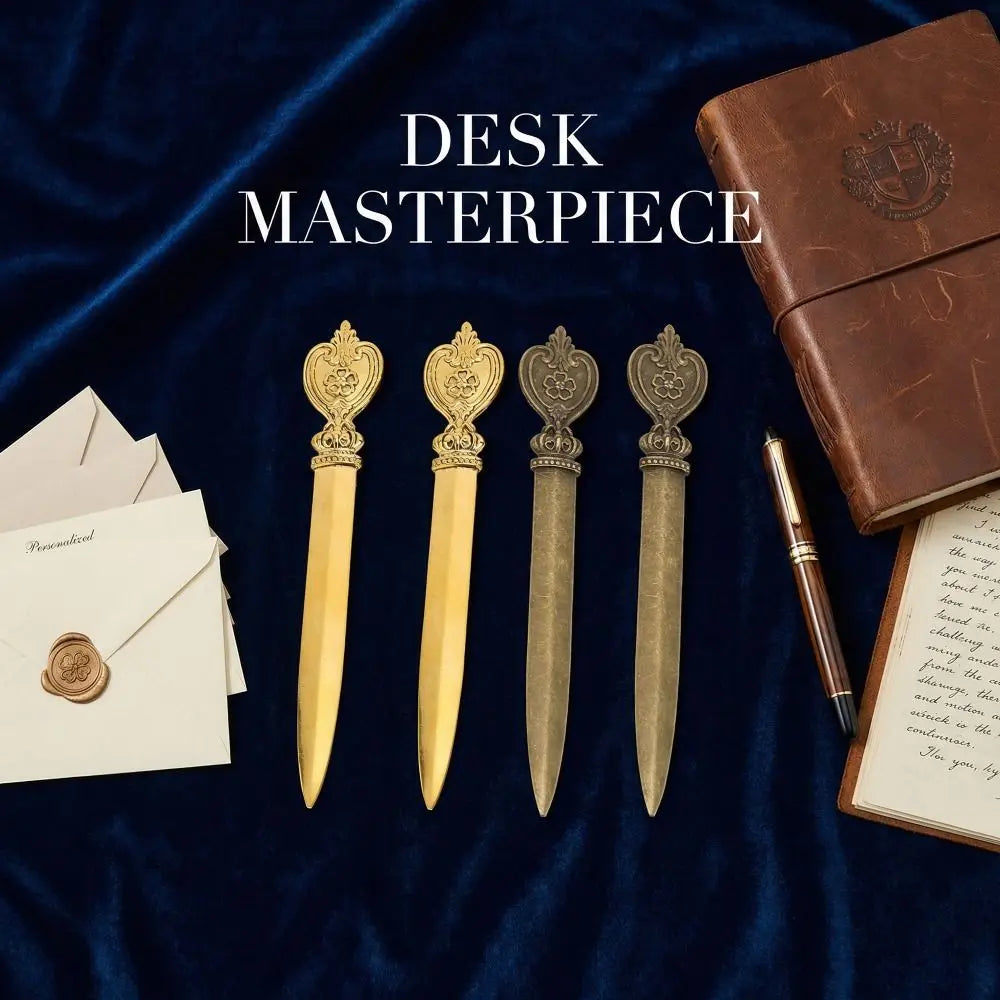 4 Pcs Durable Zinc Alloy Letter Openers Lightweight Retro Envelope Opener Ergonomic Design Bronze Letter Opener Tool Office