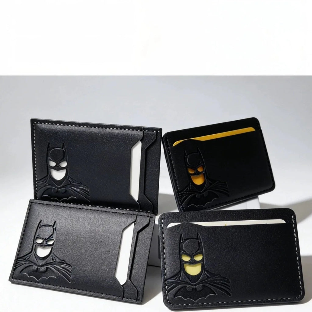 Personalized Leather ID Card Holder Superhero Mask Design Perfect Gift Travel Wallet ID Cover Trendy Youth