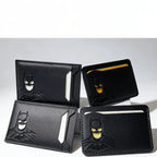Personalized Leather ID Card Holder Superhero Mask Design Perfect Gift Travel Wallet ID Cover Trendy Youth