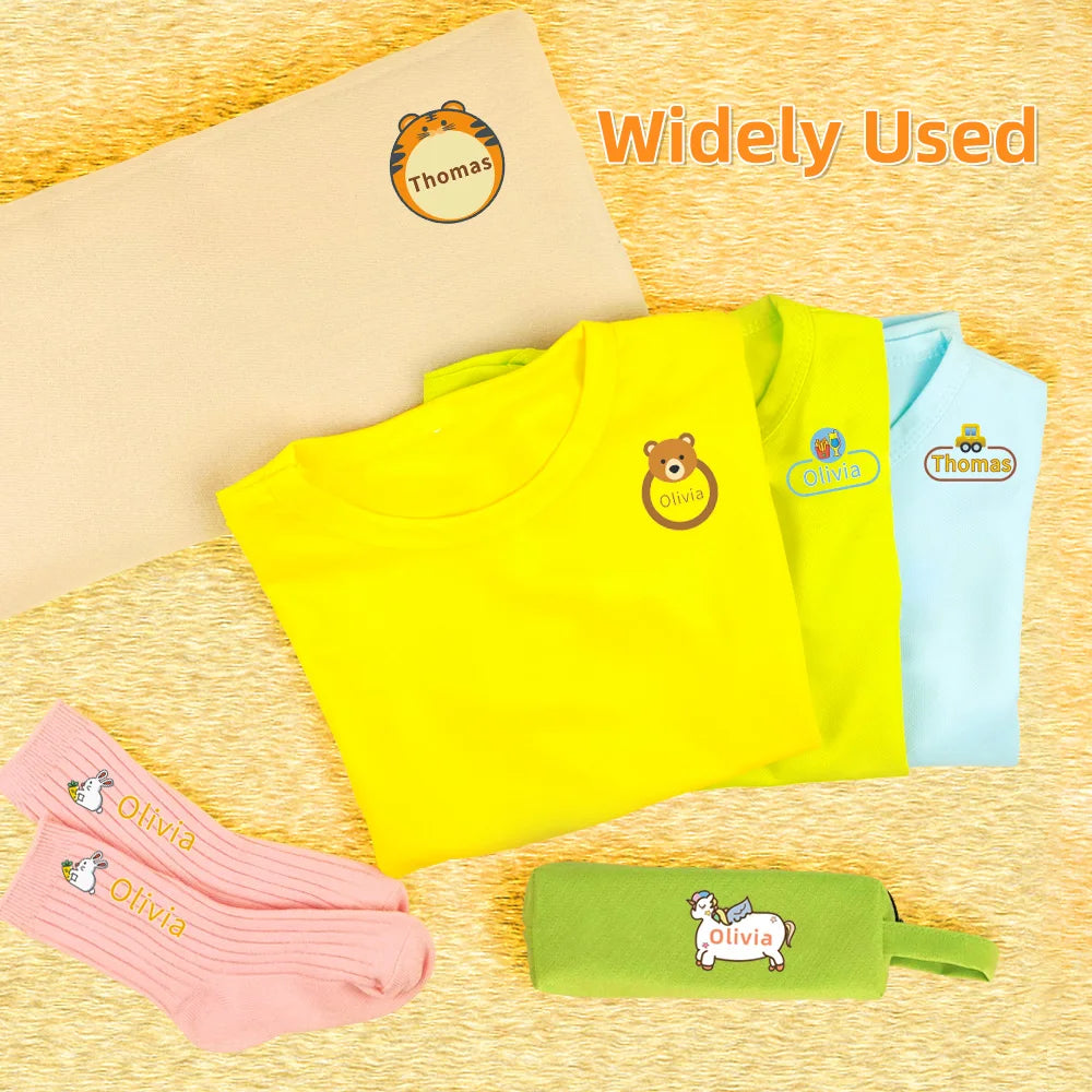 Multi Style Personalized Embroidery Name Sticker Clothes Label Decals Washable Iron On Tags Children Uniform Stickers Custom