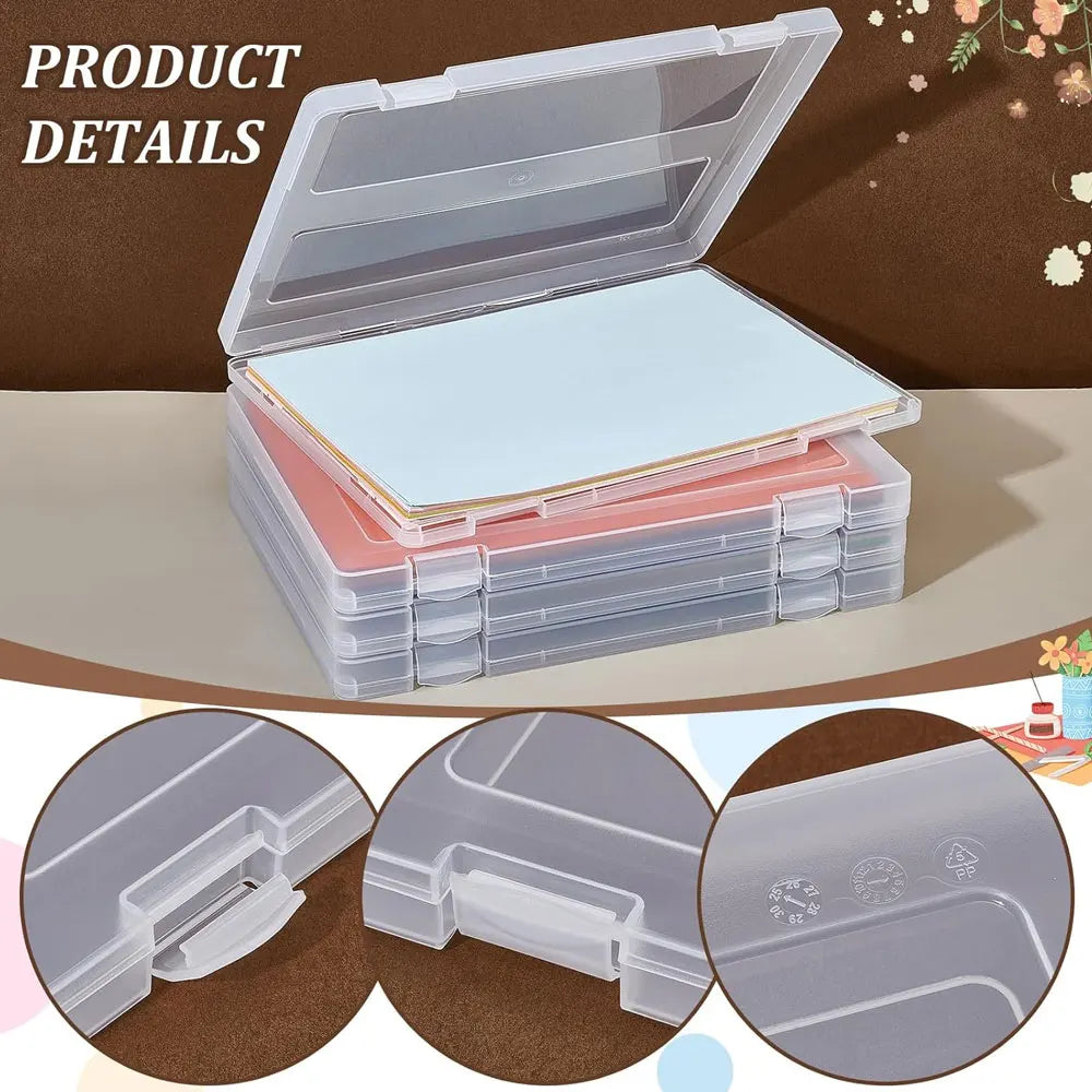 A4 Transparent File Organizer Box (1 Piece), Plastic Project Organizer Box, Office File Protection Box