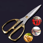 Multi-Purpose Diamond Pattern Stainless Steel Household Scissors Alloy Handle Powerful Shears for Home Craft Office Use