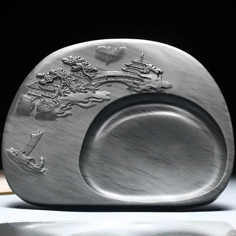 Exquisite Traditional Portable Lightweight Calligraphy Inkstones Huizhou Ink Slabs Perfect for Brush Writing Students Inkstone