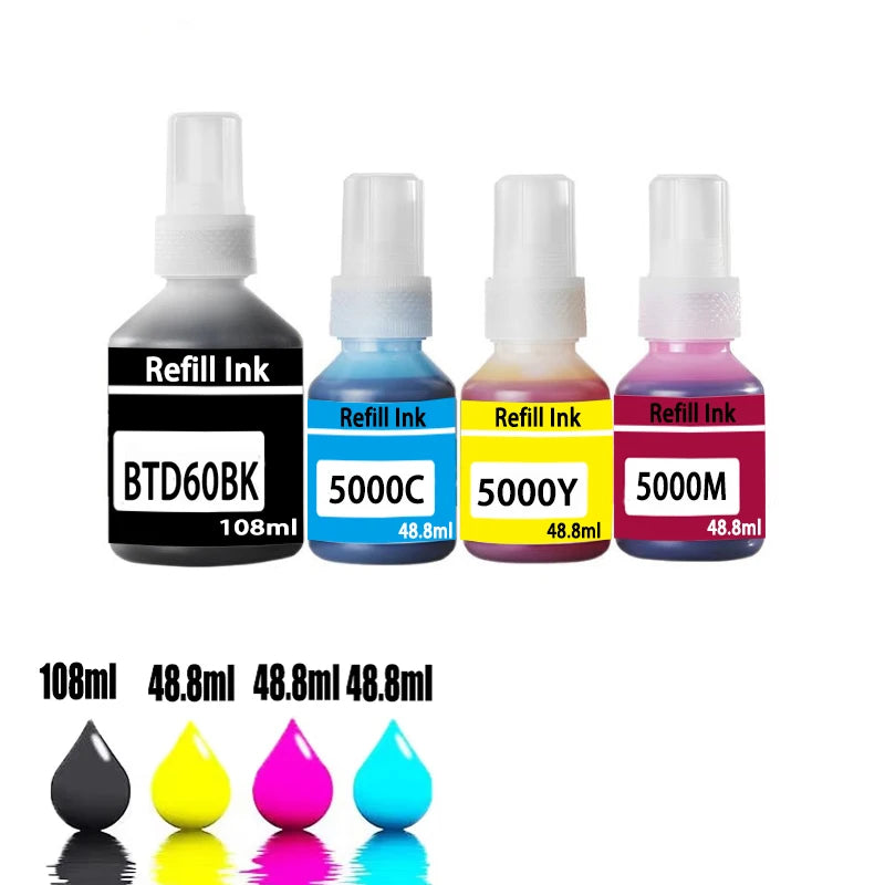 For Brother BTD60BK  BT5000 dye ink Refill Ink kit for Brother DCP-T300 T310/DCP-T500W/DCP-T700W/T800W T220/T226/T300 printer