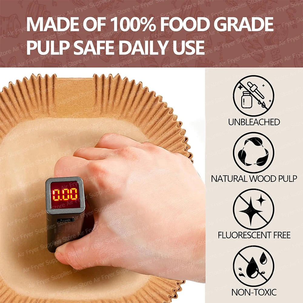 Air Fryer Baking Paper Square Air Fryer Parchment Paper Liners for Ninja/Cosori/Instant Pot 3-12L Airfryer Kitchen Accessories