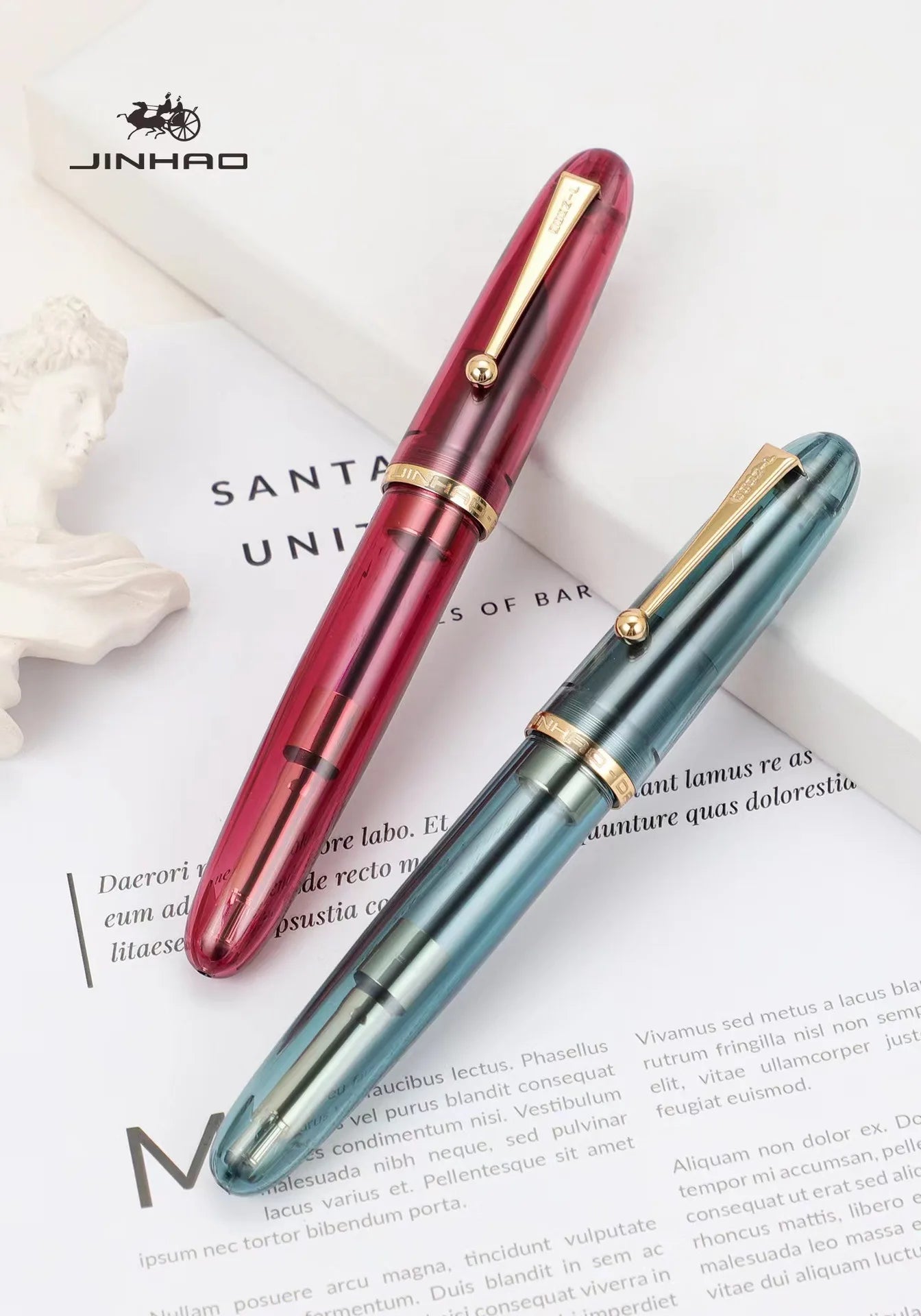 Jinhao 9019 Fountain Pen Transparent Color EF/F/M Nib Ink Student School Stationery Business Office Supplies Pens for Writing