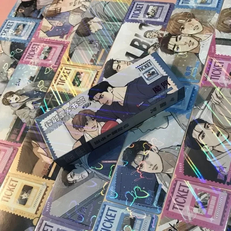 New 40Pcs/Lot Korean Manga 2D animation peripheral laser ticket bookmark character collection card postcard