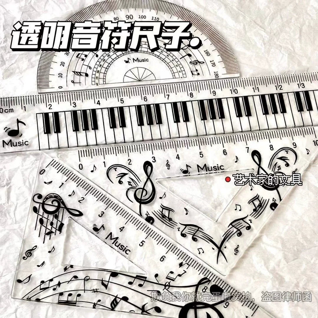 4PCS Ruler Set Drawing Ruler Measurement Geometry Triangle Ruler Straightedge Protractor School&Office Stationery
