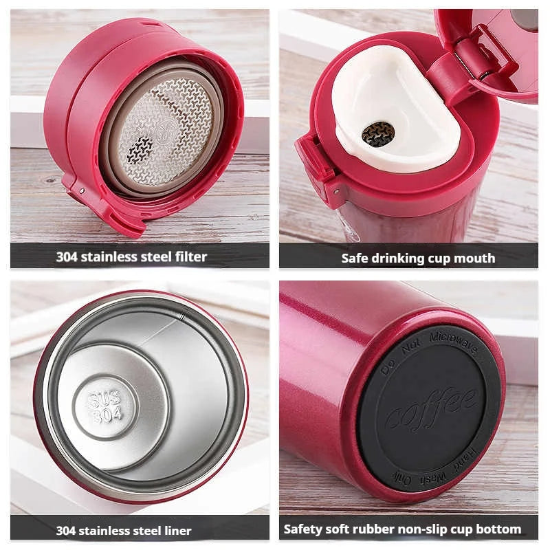380/510ML Coffee Cup Stainless Steel Thermo Bottle Car Thermal Cup Outdoor Sports Vacuum Flask Keeps Cold and Heat Thermal Mug
