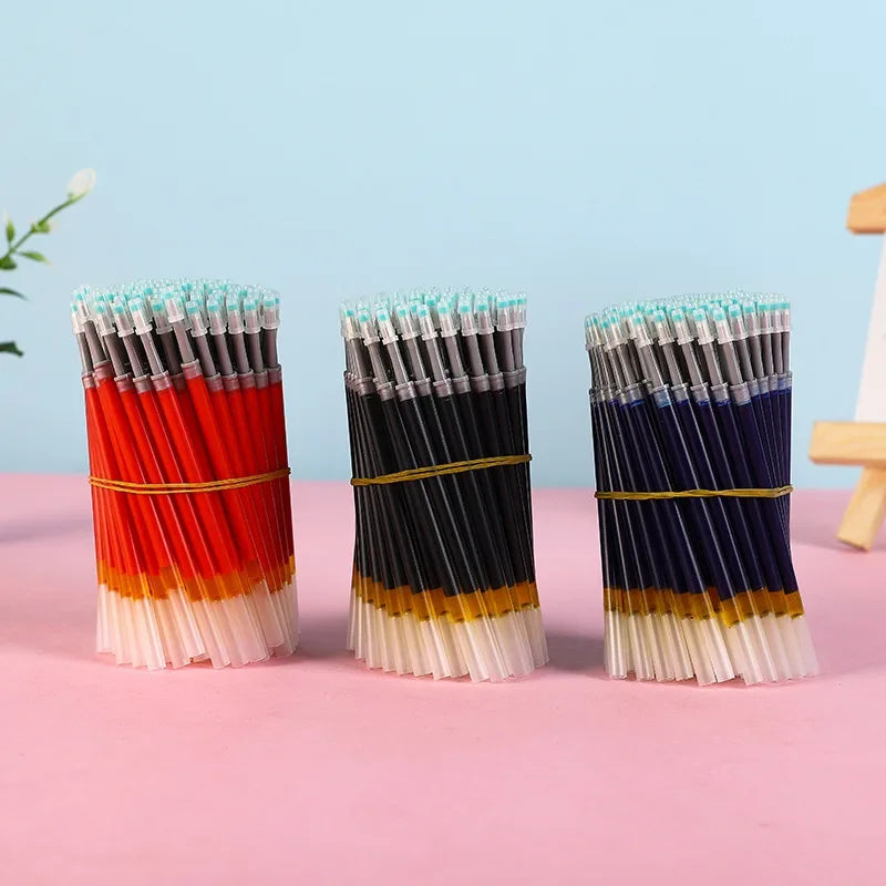 Press Gel Pen Signature pens Blue Black Red Refill Pen Bullet tip Gel Pen School office supplies art stationery