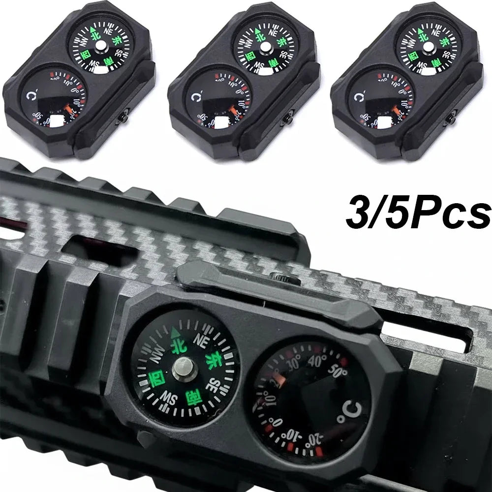 3/5Pcs RCompass Thermometer Combo 2 in 1 Tactical Airsoft AR15 M4 M16 Compact Navigation Thermometer for 20mm Rail Gun Accessory