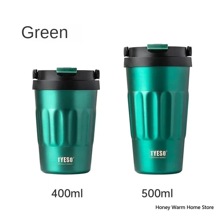 TYESO Vacuum Flasks Thermos Water Bottles 400ml/500ml Stainless Insulated Cup 304 Original Car Tumbler Cold and hot Coffee Mug