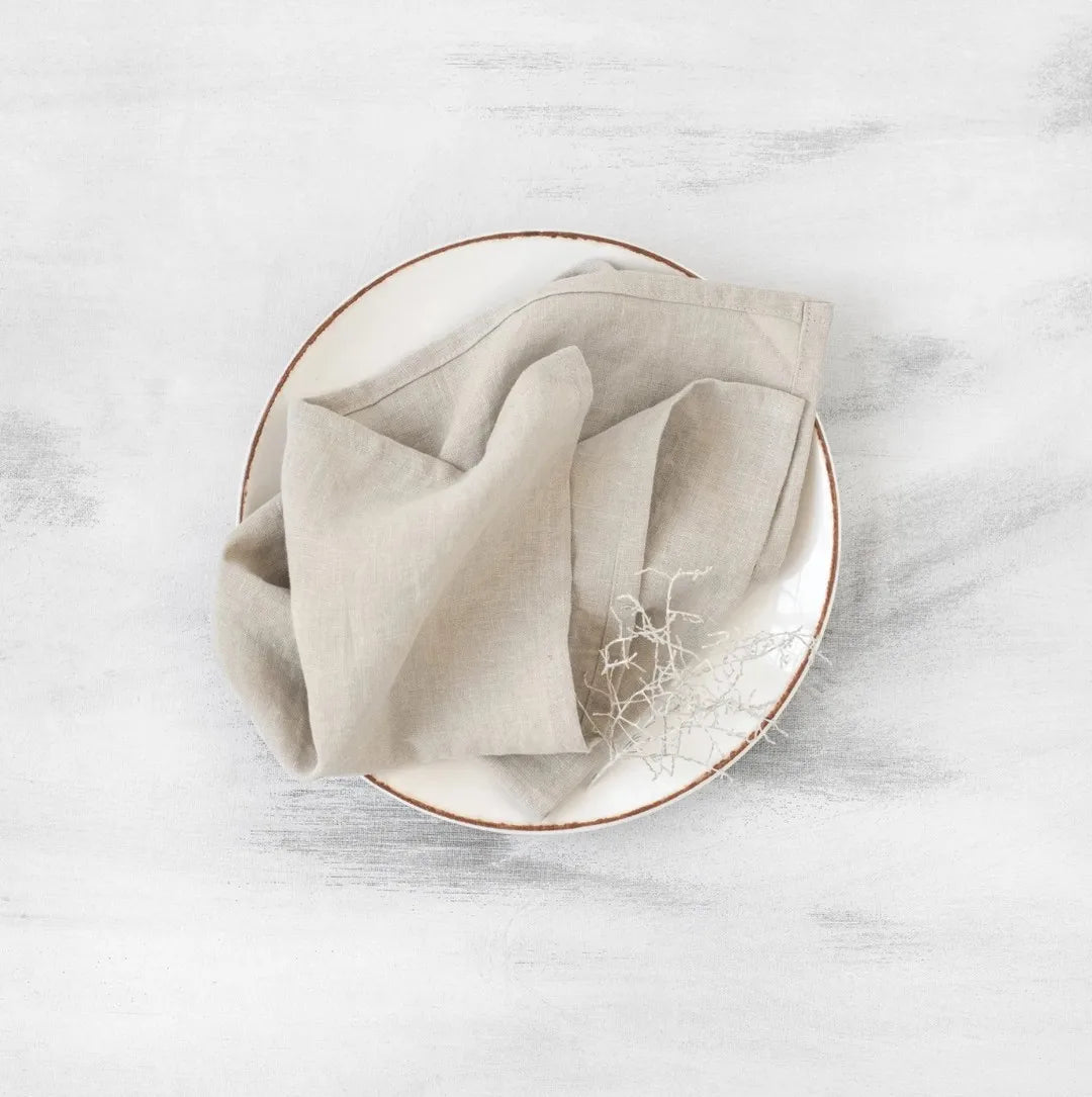 4PCS 40X40CM Pure Linen Napkins Cloths Soft Comfortable Fabric Reusable Kitchen Accessories for Wedding Birthday Parties