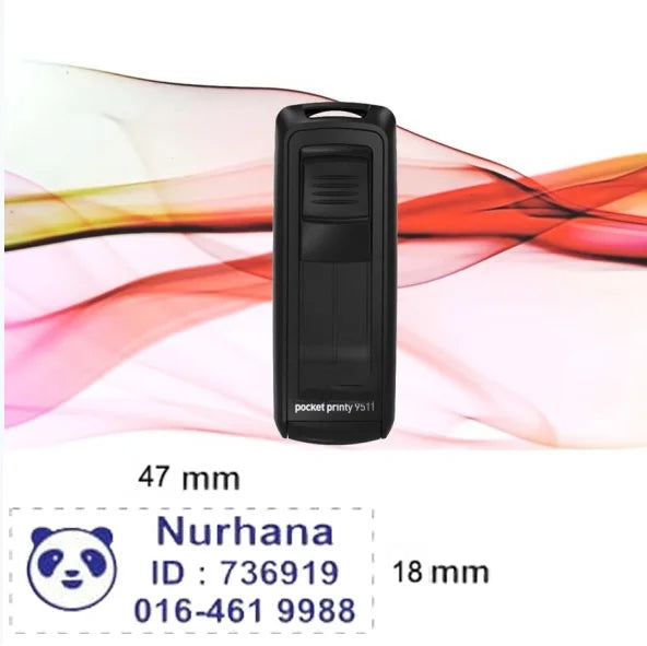 Free Custom Self Inking Engraving Pocket Stamp with Your Signature Design Text, Logo, Drawing