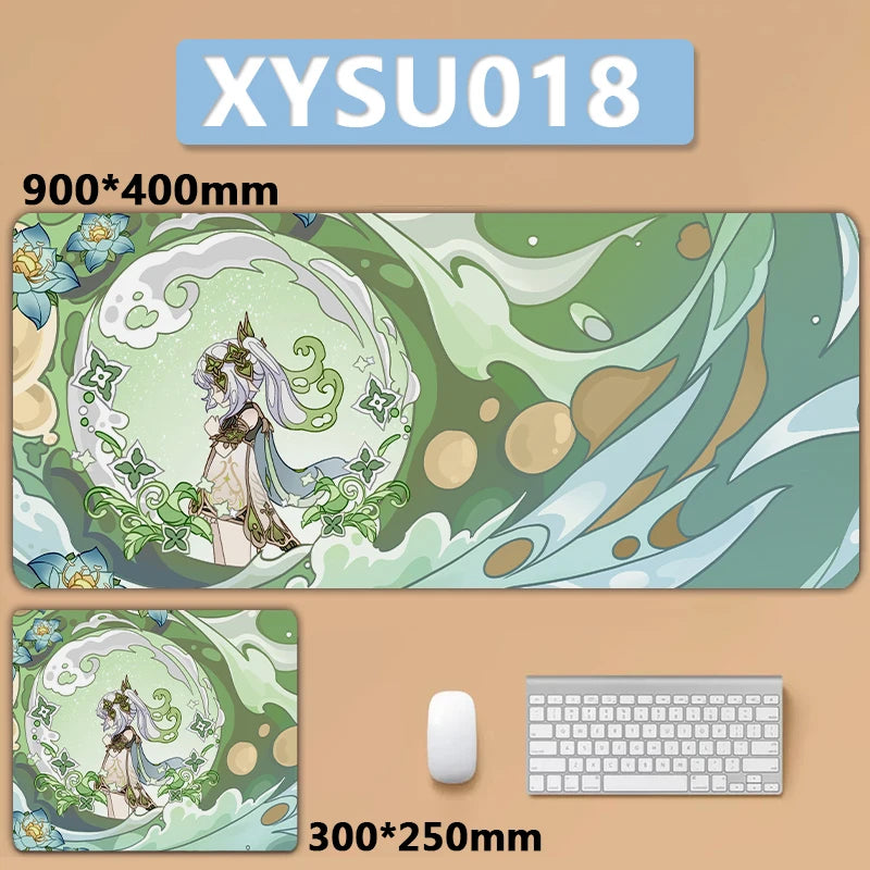 Anime Game Furina Neuvillette Mavuika Wanderer Raiden Columbina XXL Large Genshin Impact Mouse Pad Keyboard Desk Mat Mousepad