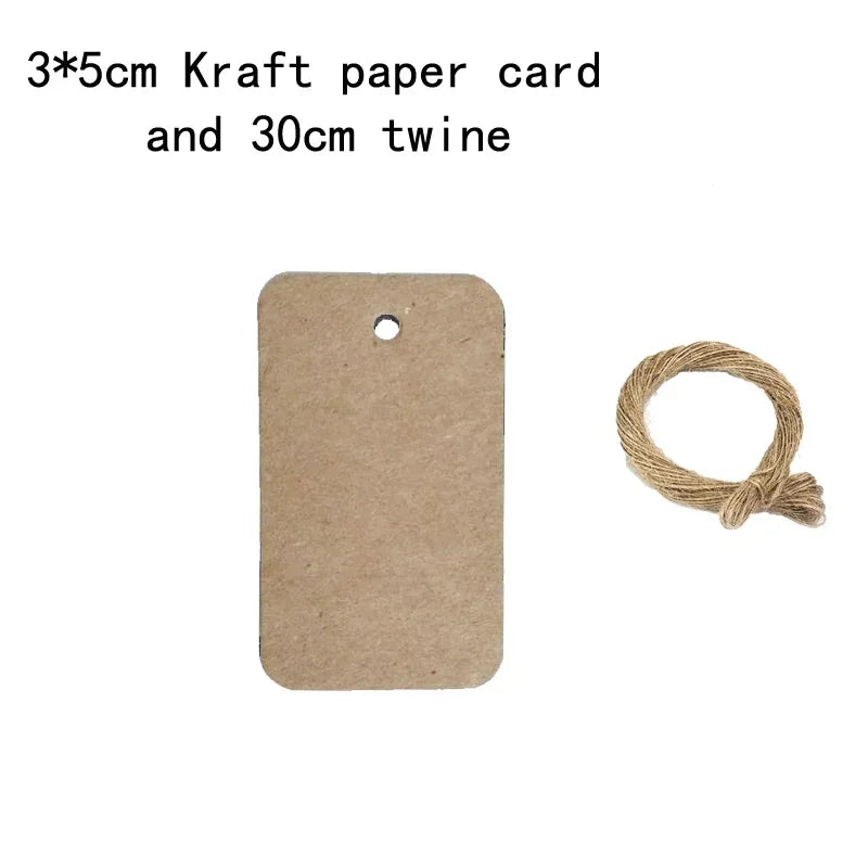 50PCS DIY Kraft Paper Tags Label Paper Price Tag Name Vintage Wedding Hanging Tag  Wrap Gift Wrapping Blank Label Crafts