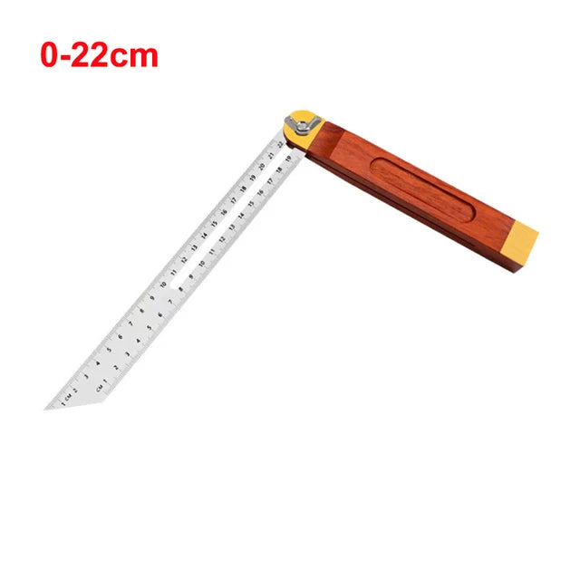 0-22/0-27cm Sliding Angle Ruler T Bevel Hardwood Handle Rotatable Engineer Ruler Plastic Handle Wooden Marking Gauge Protractor